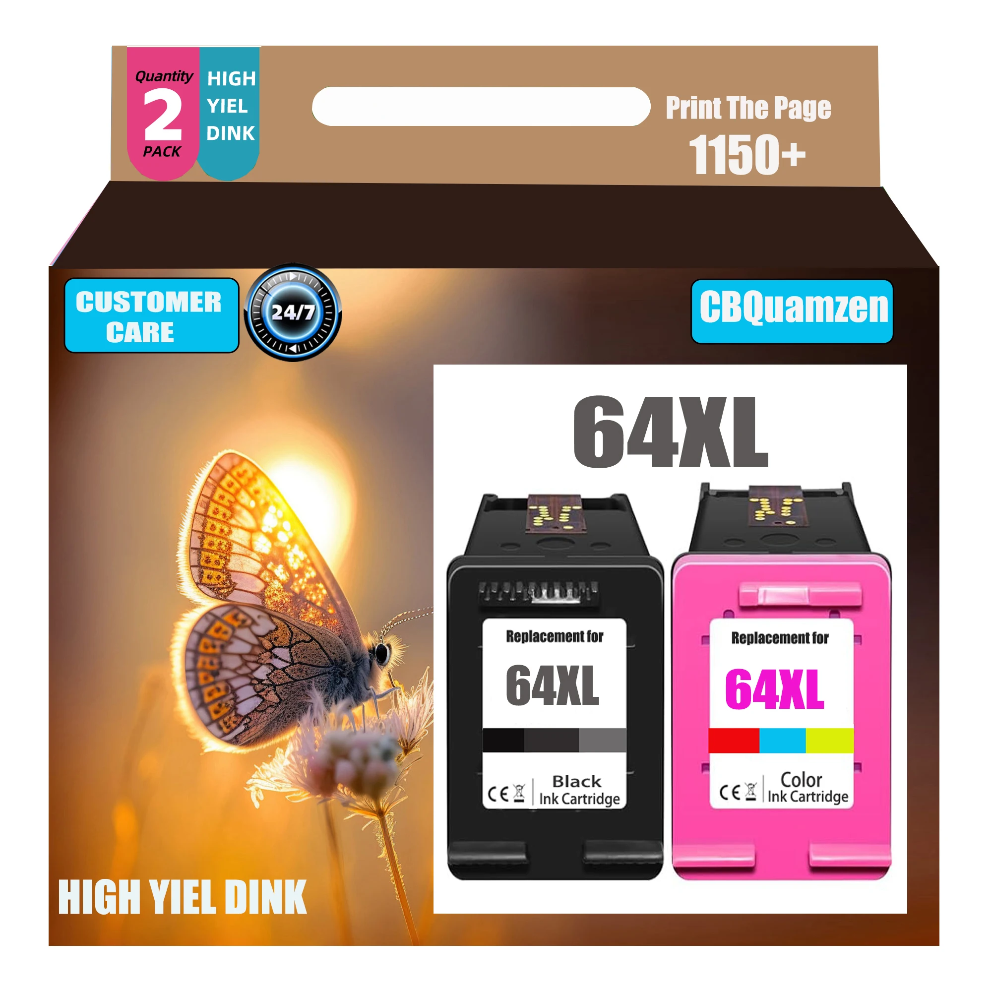 

Восстановленный чернильный картридж 64XL, замена для набора Combo Pack для Envy Photo 6200, 7858, 7800, 7164, 7155, 6255, 7134, Inspire 7255e