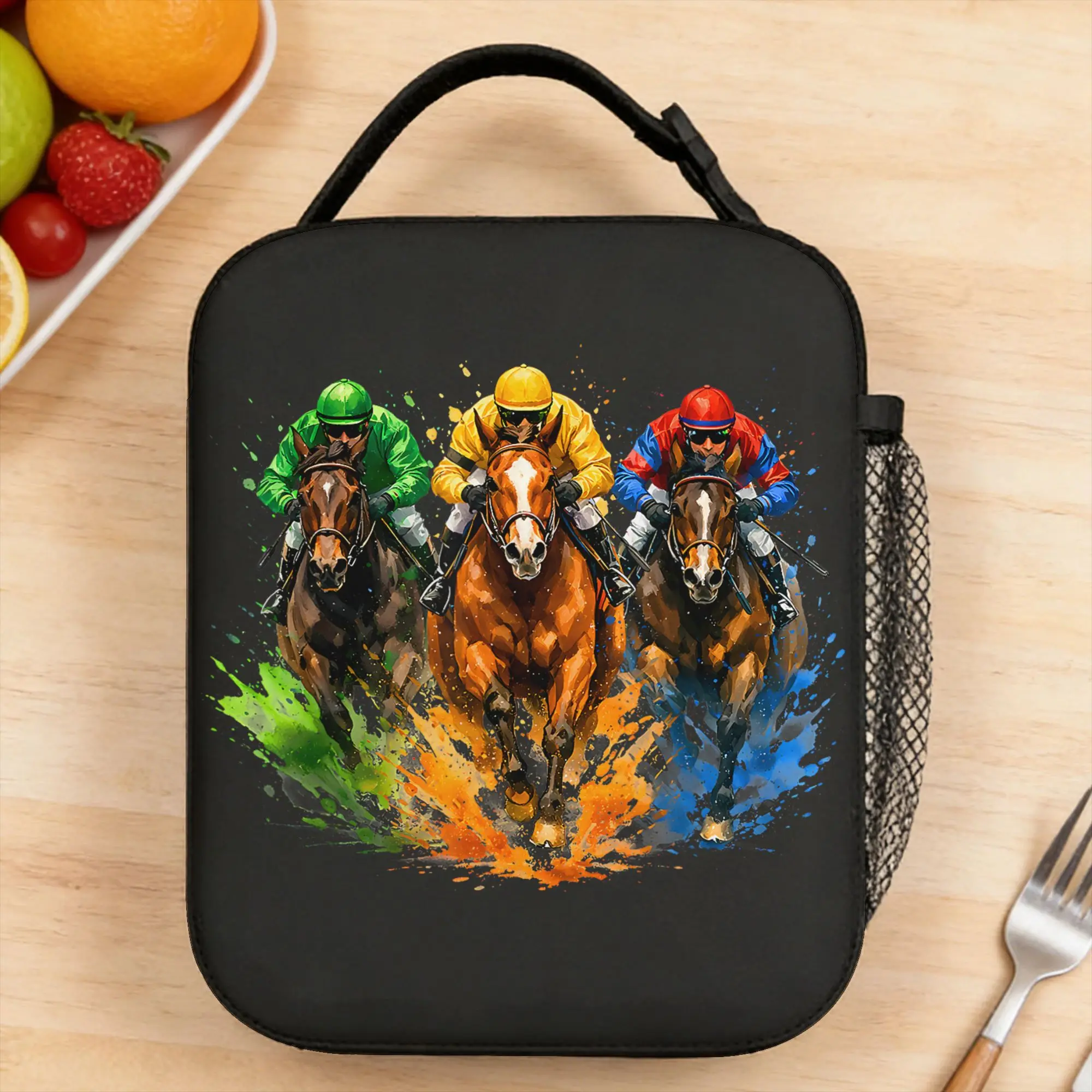 

Vintage Horse Racing Derby Horse Talk Derby to Me Lunch Bag For Women Office Graphic Design Lunch Box Thermal Lunch Bags