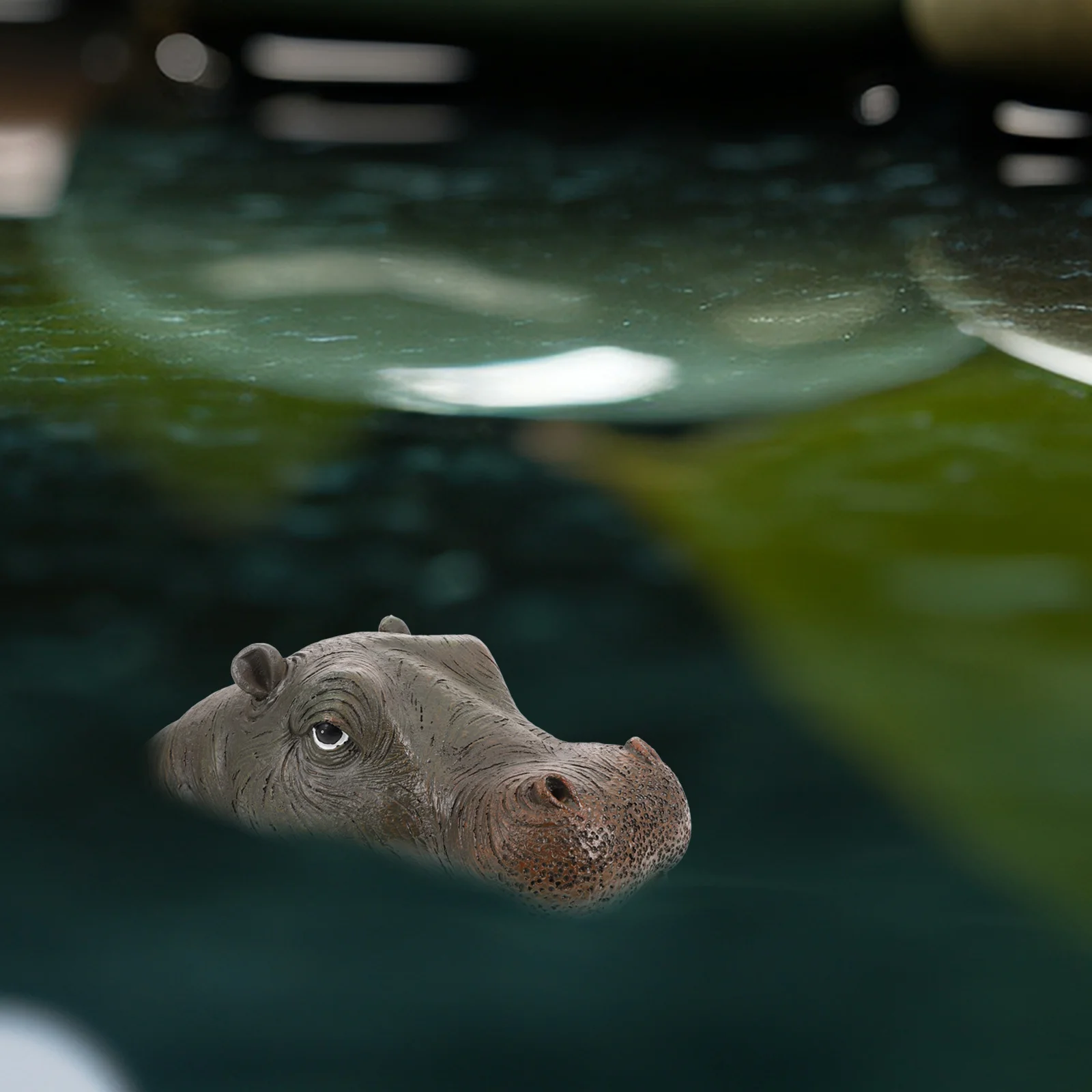 Schwimmende Nilpferd-Kopf-Statue aus Kunstharz, kompakte Größe, Wasser, Garten, Terrasse, Charm, Schönheit, Thanksgiving, Weihnachtsgeschenk, Nilpferd-Statue