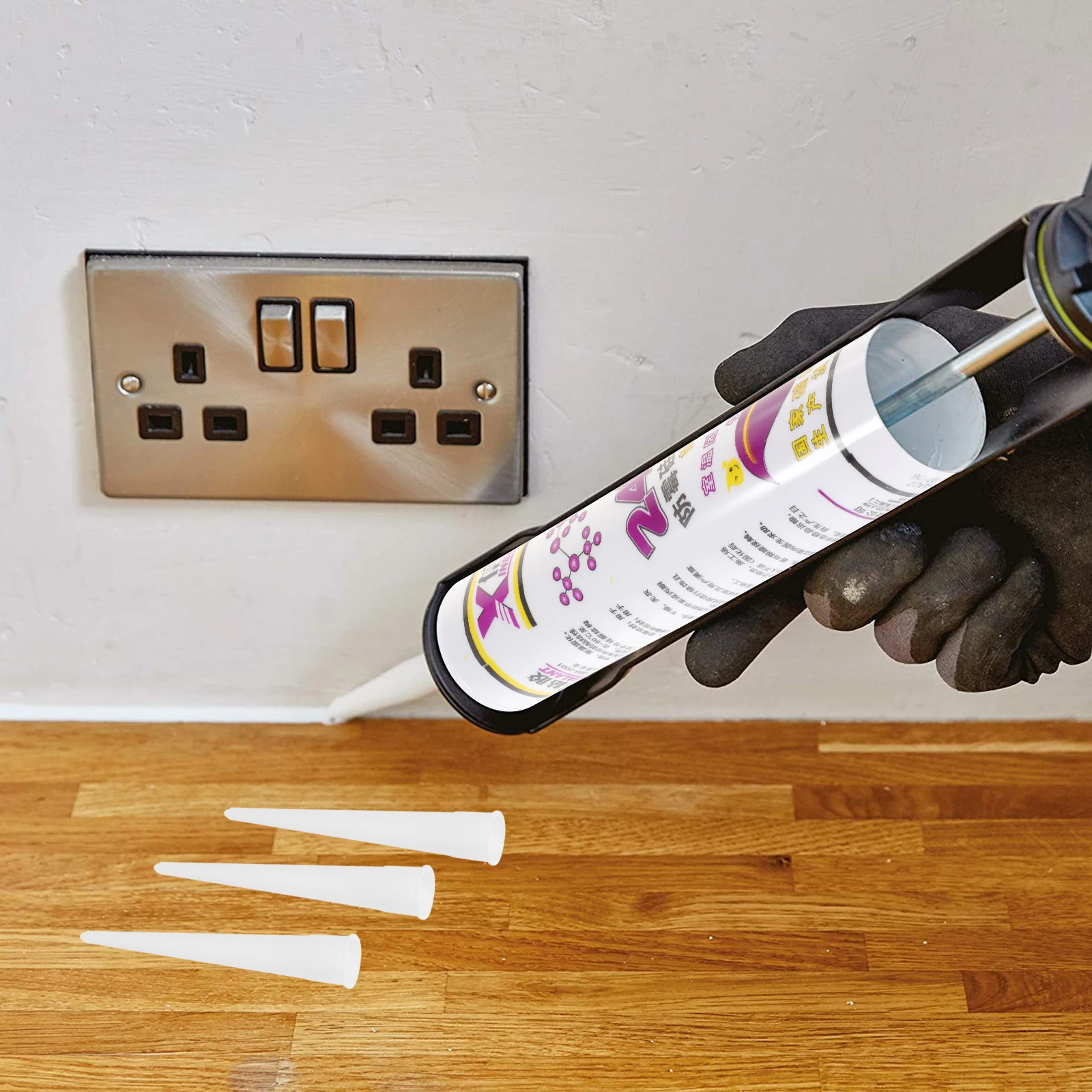 

60pcs Glass Nozzle Tips For Sealant Caulking Repair Plastic Applicator Caps Replacement Caulk Nozzles Accessories Precision