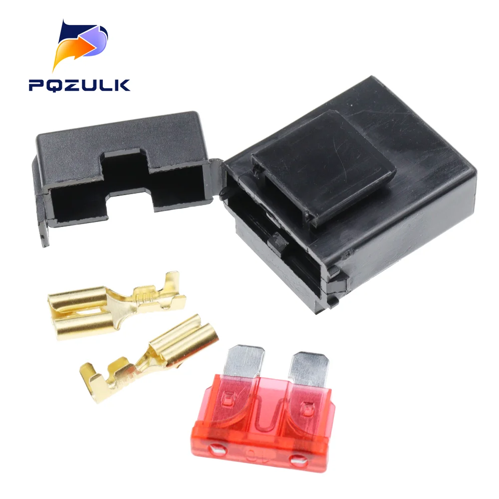 100PCS Fuse Holder With Crimp Terminal Middle Fuse for Car Auto Connector