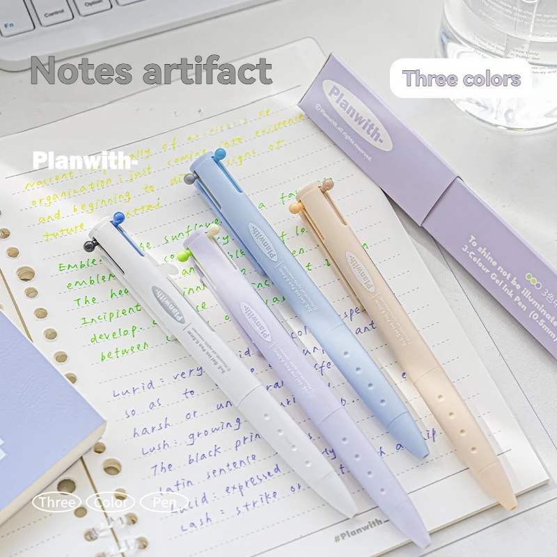 

1PC Gel Pen Triangular Multi-Color Pen High Aesthetic Value Student Notes Colored Press Neutral Pen