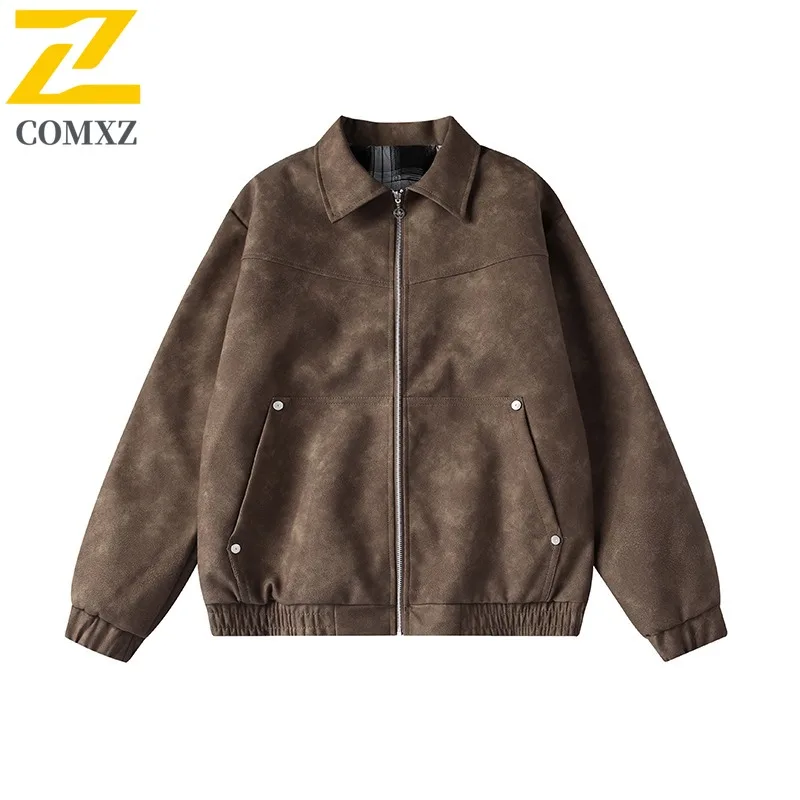 

COMXZ Мужская мотоциклетная куртка Высококачественная легкая кожаная куртка американского дизайна Повседневная модная комфортная прочная осенняя верхняя одежда