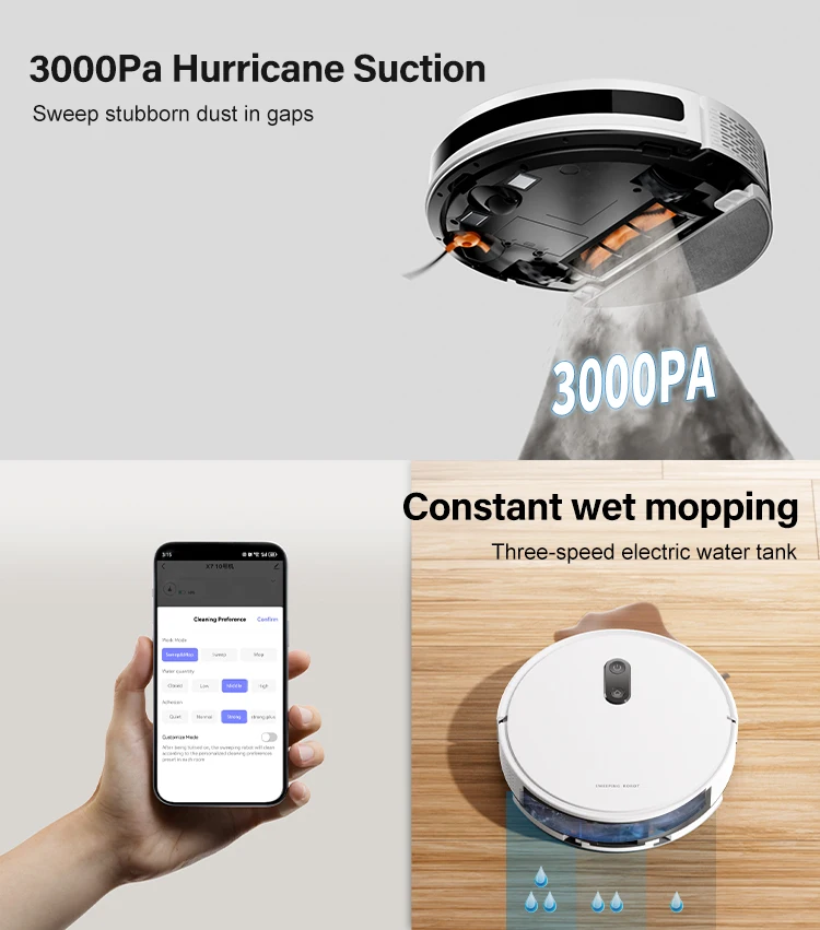 Purerobo K1D Roboter-Staubsauger, Gyroskop-Navigation, intelligenter Lautsprecher, Sturzprävention, Sturzprävention, Sensor, Heimkehrmaschine, Roboter