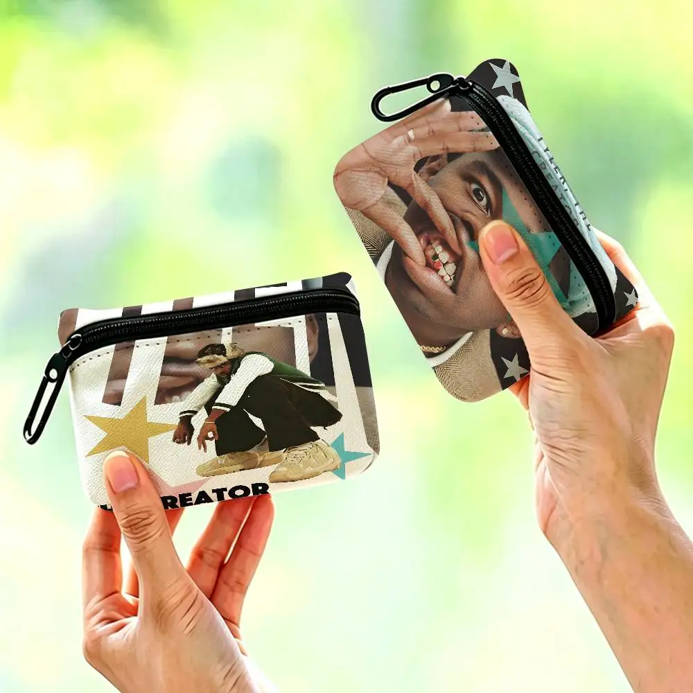 Hip-Hop Artist T-TylerS T-The C-CreatorS Oxford Fabric Mini Coin Wallet Smooth Zipper Hanging Design Multi-use Small Storage Bag
