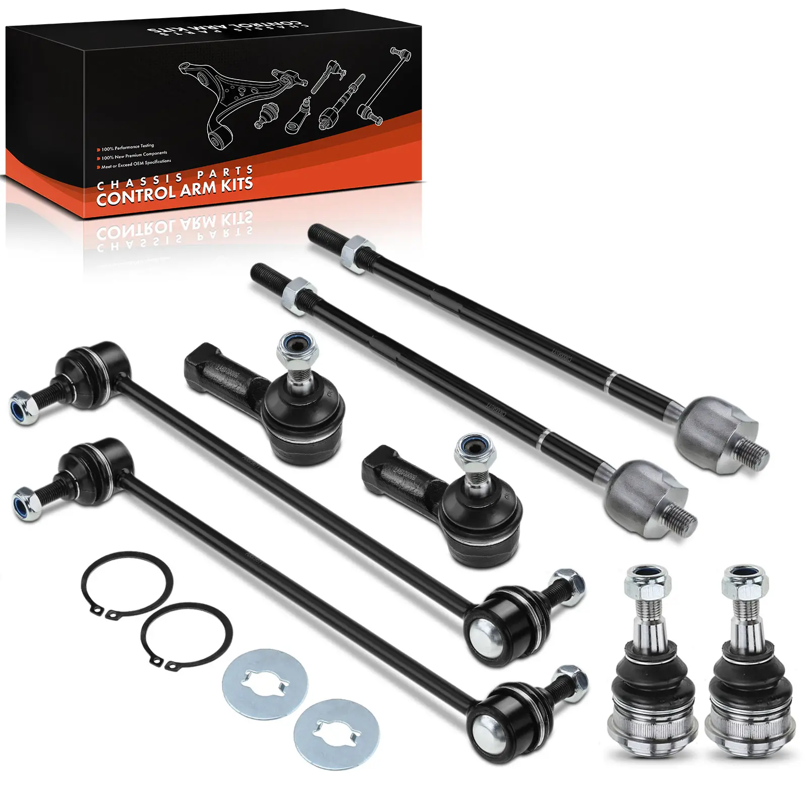 Frankberg 8-delige draagarmset voor de voorwielophanging voor Mitsubishi Eclipse IV Convertible en Galant VI Sedan, 2000–2012, ES800219