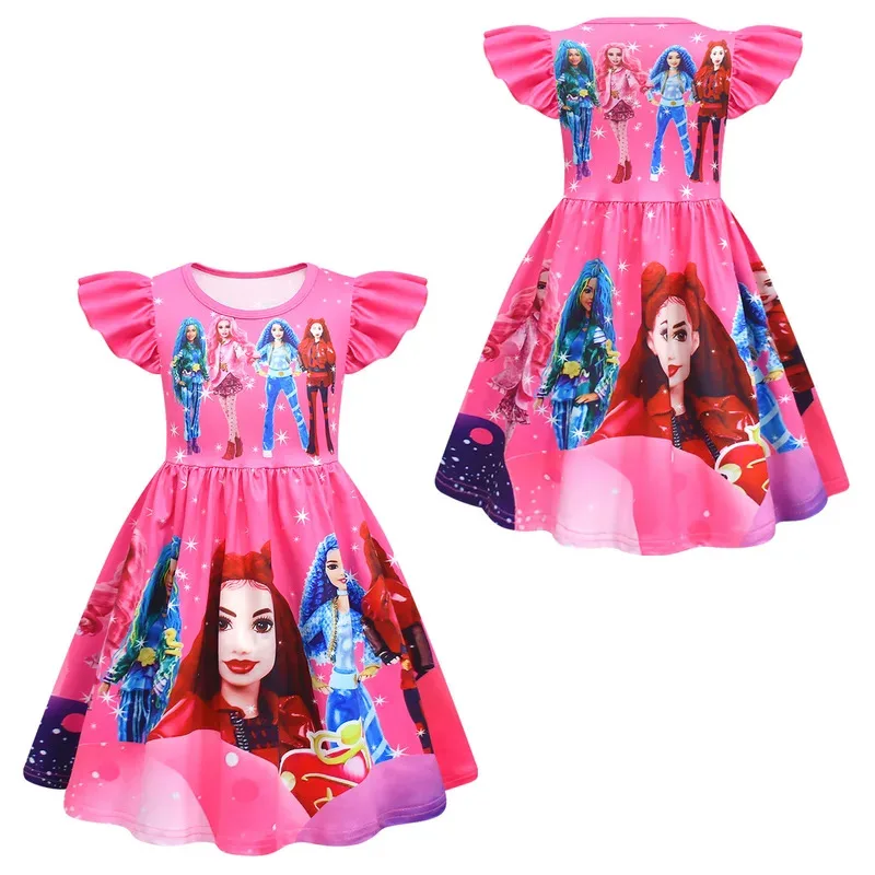 2025 11 2024 Kinder Descendantsing Kleidung Baby Mädchen Cosplay Rot und ihre Freunde Kleid Karneval Geburtstag Party Kinder C
