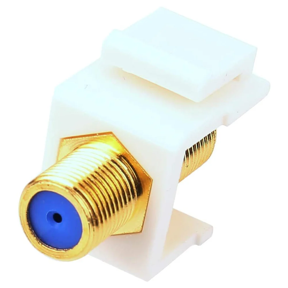 10-Pack RG6 Keystone Jack Insert, Coaxial Cable Connector F-Type RG6 Keystone Connectors for Wall Plate and Patch Panel