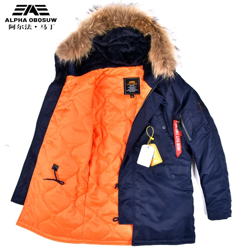

Men's brand winter jacket and down coat, high-end insulation made of white duck down, flight-style overcoat, European size