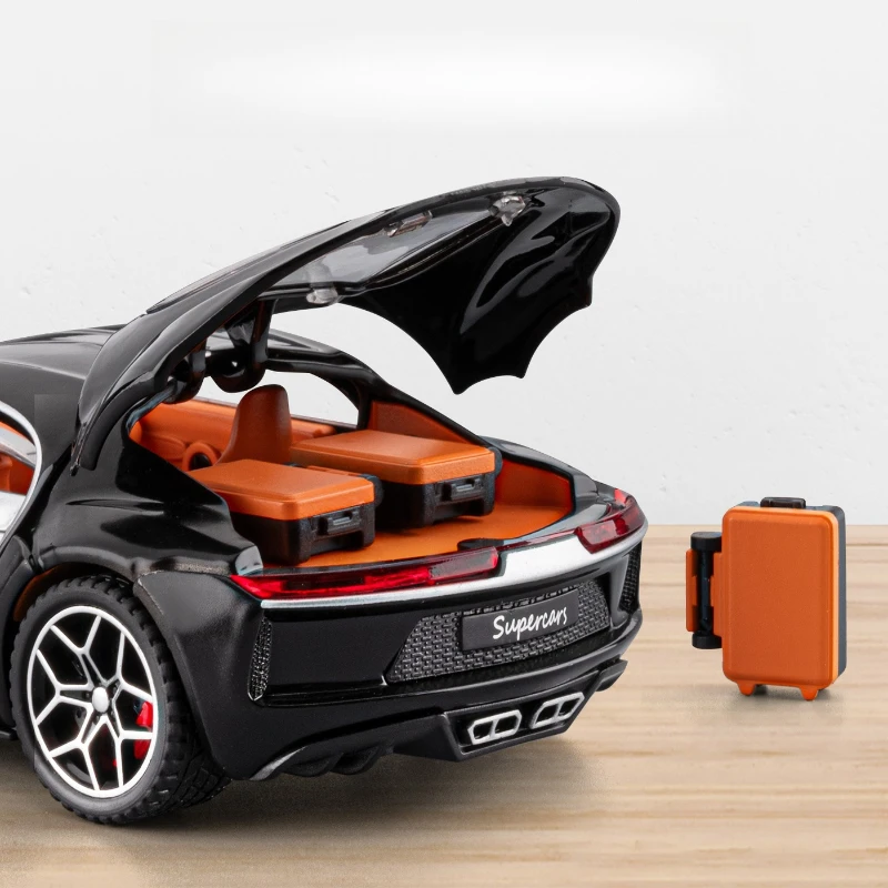 1:32 Bugatti Atlantic Sports car Simulation Diecast Metal Alloy Model car Sound Light Pull Back Collection Kids Toy Gifts