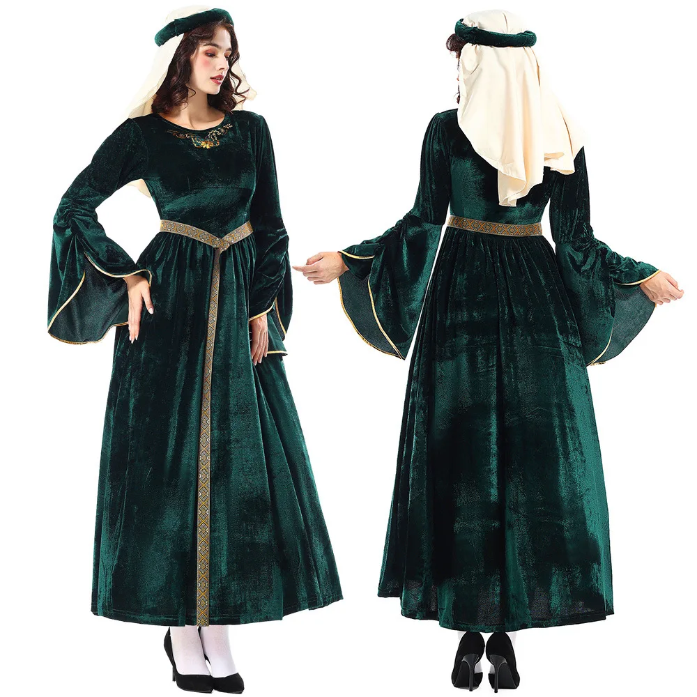 الرجعية المحكمة الرقص طويل الدكتور تأثيري ملكة الشرق الأوسط لoween أداء زي المرأة ملابس المرحلة العرقية التقليدية