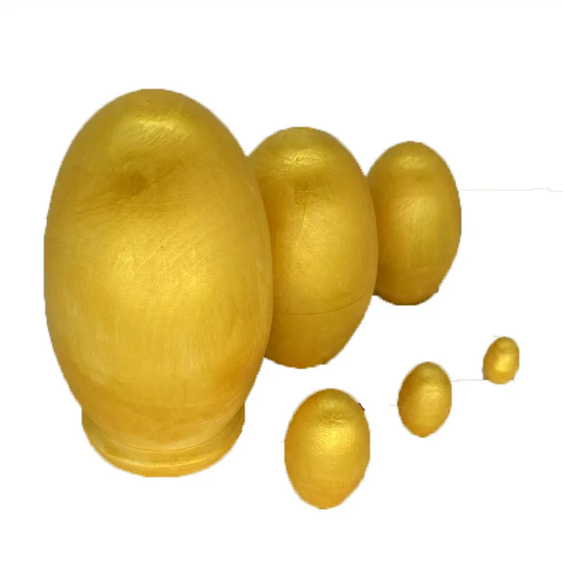 

Matryoshka doll 6 layers, egg shape, golden egg, can be created twice, white blank, nesting doll DIY nesting doll