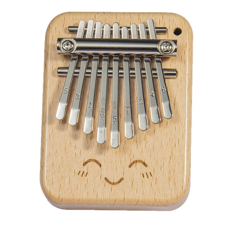 Solid Wood 9-tone Mini Thumb Piano Musical Instrument, Wooden 9-tone Finger Piano, Portable Kalimba, Beginner Instrument - view 5