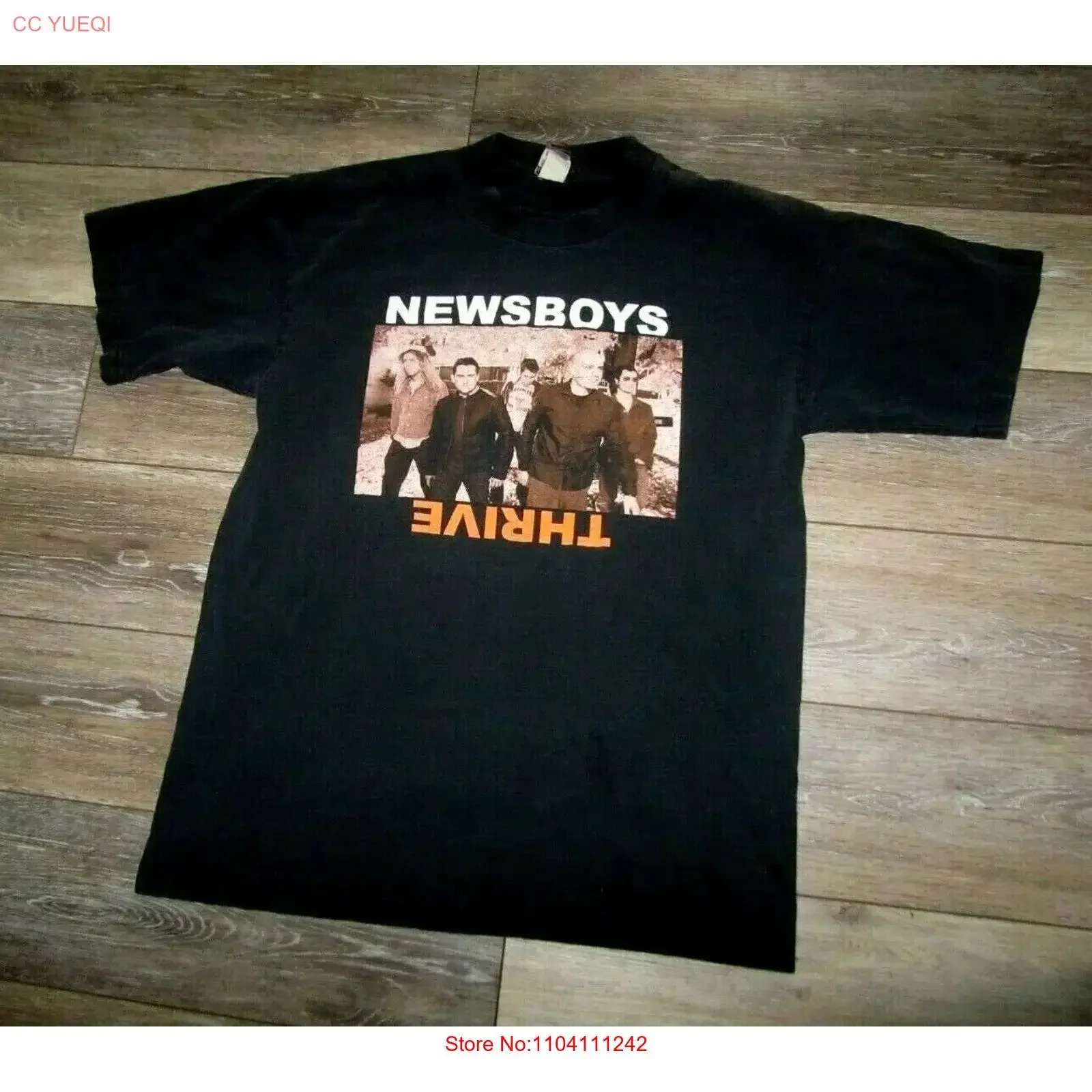 T-shirt vintage RARE THRIVE Concert Newsboys 2002 Gospel Prayer Taille L, délavé, doux, pour usage quotidien, avec motif graphique
