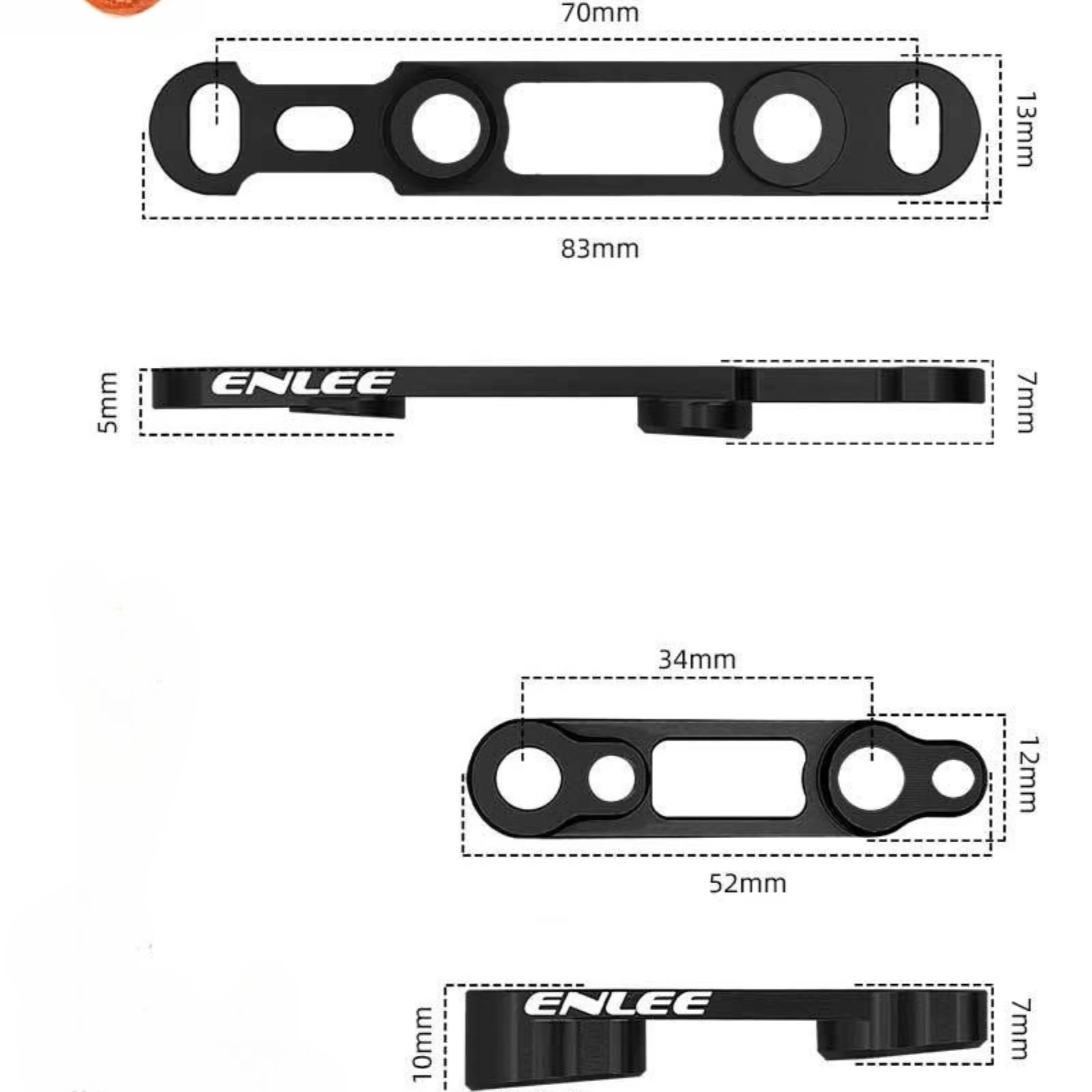 ENLEE 1/2X Road Bicycle Disc Brake Conversion 160mm Adapter Front/Rear Brake Mount Compatible For Shimano Dura-Ace R8170 & SRAM