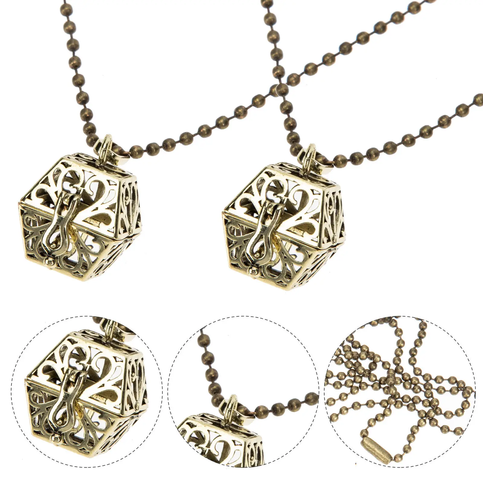 

2Pcs Aromatherapy Necklace for Women Essential Oil Diffuser Pendant Minimalist Elegant Jewelry Gift for Mother's Day Birthday