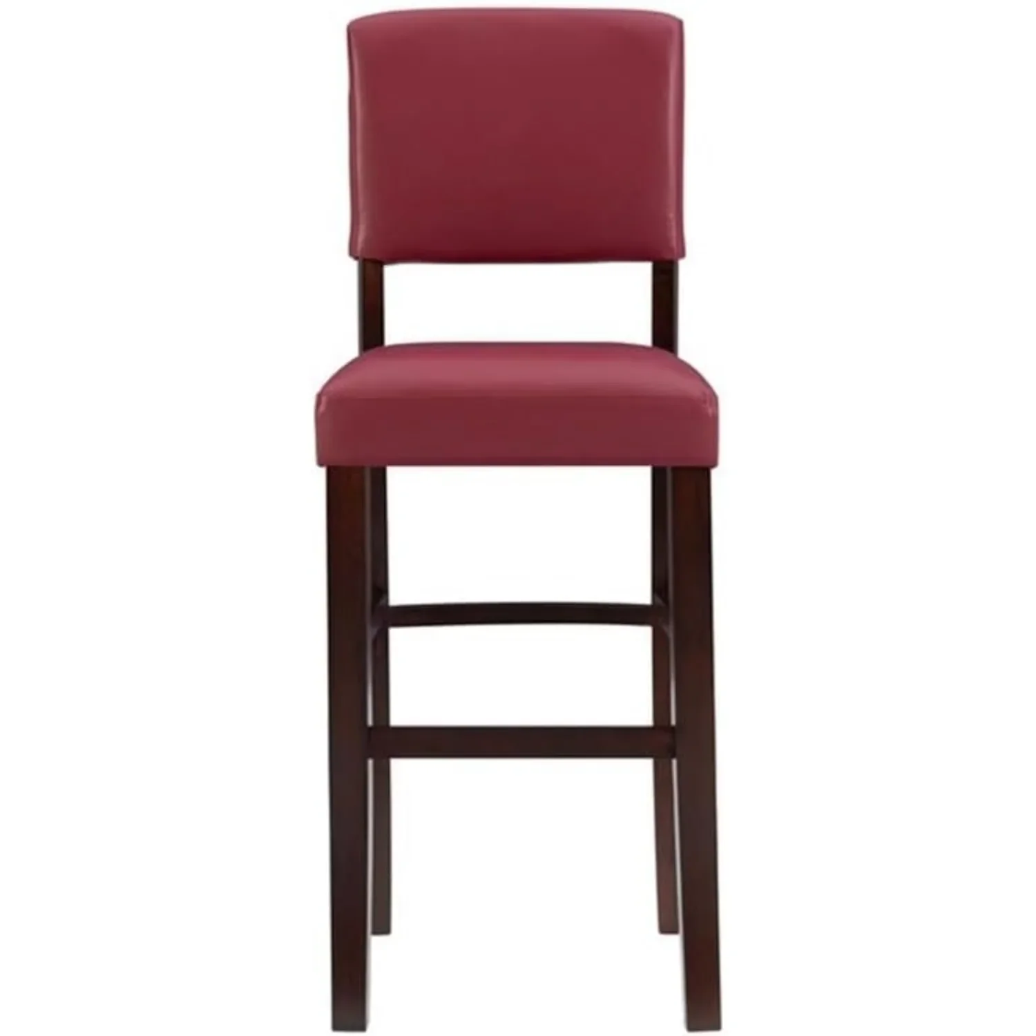 Tamborete de bar giratório Monaco de 30", banco de altura de balcão de couro PU vermelho escuro para ilha de cozinha, bar e pub doméstico