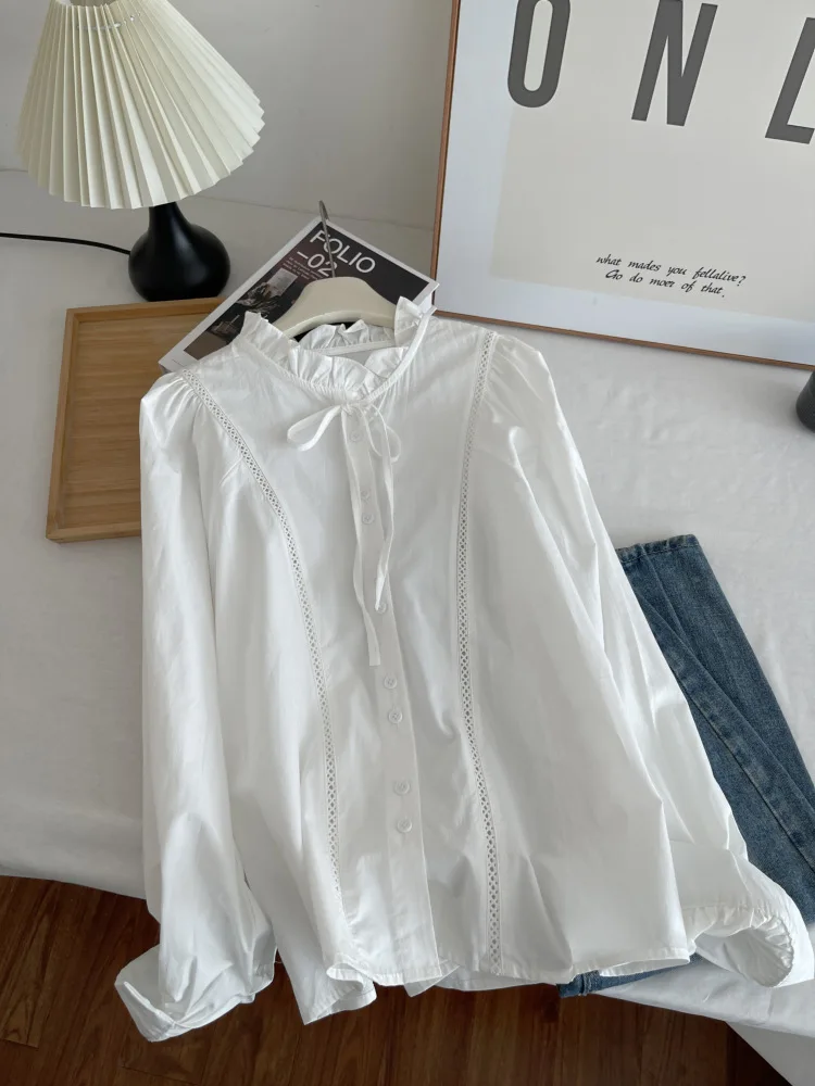 

Рубашка с длинным рукавом для девочек Collegiate Top, с бантом и принтом «сладкий гриб»