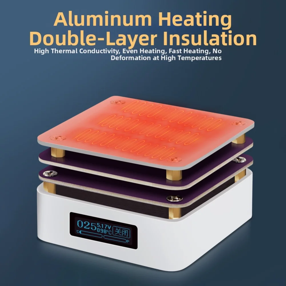 

Mini Thermostatic Heating Platform 65W 20V with Type C Welding Plate and Adjustable Temperature for Energy Saving