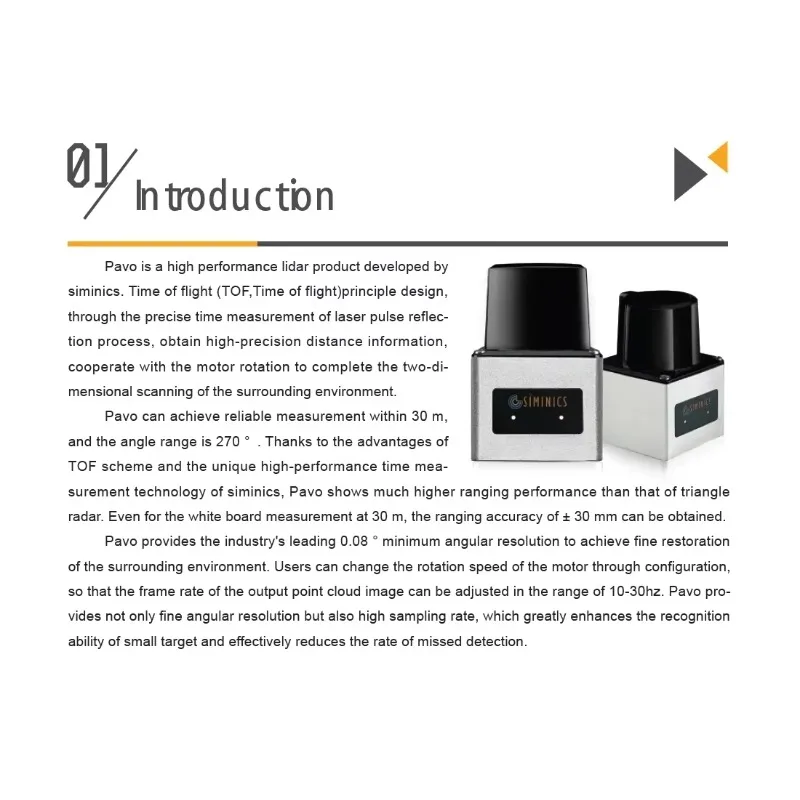 

2025 hot sale SIMINICS 2D TOF LiDAR PAVO SIMO-LS-10H wall floor screen interactive multi-touch navigation obstacle avoidan