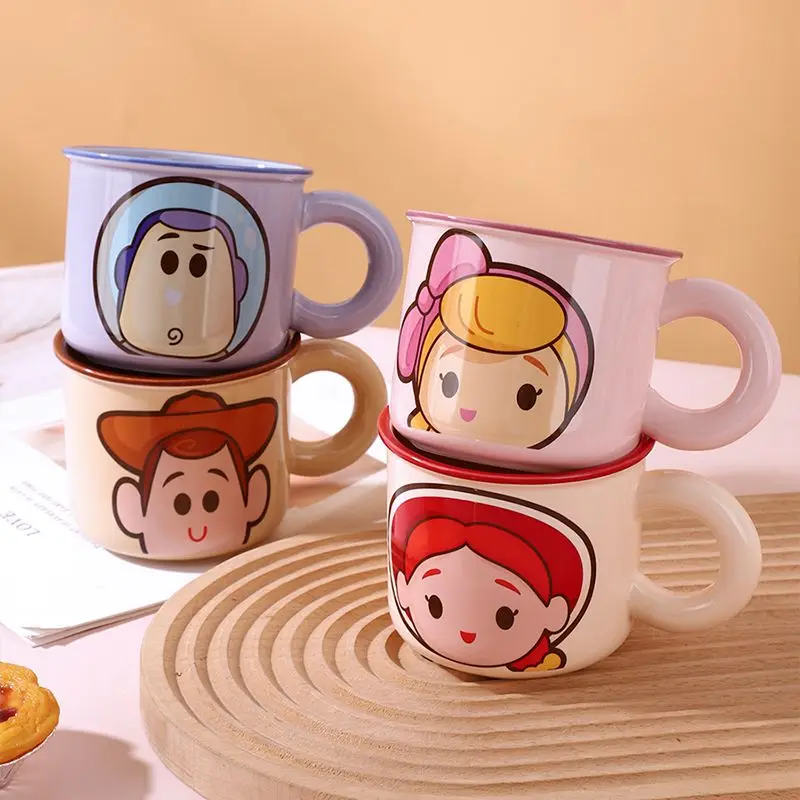 Cute Cartoon Buzz Lightyear Woody Jessie Household Ceramic Cups Mugs Large Capacity Coffee Cups Milk Cups and Drinking Cups