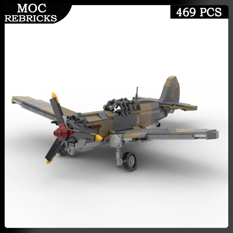 WW2 Military Weapons US Aviation Fighter P-40 Warhawk Aircraft Air Fores MOC Building Blocks Educational Bricks Airplane Gifts