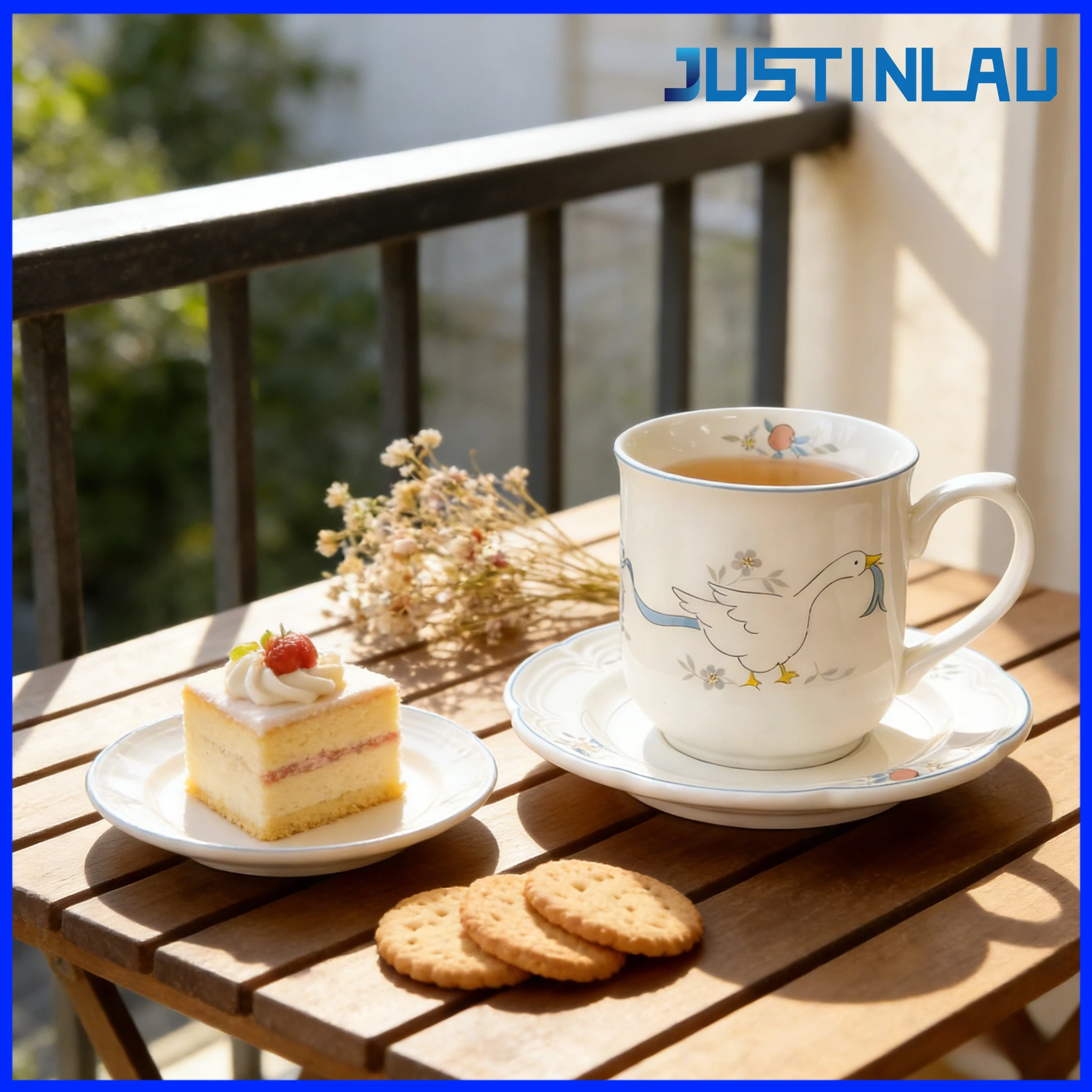 JUSTINLAU 250ML Schwanen-Kaffeetasse aus Keramik, Nachmittagstee-Set mit Tasse und Untertasse, Schwanenhals-Griffdesign, Kreative Schwanenmuster-Teetasse als Geschenk