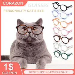 Lunettes de soleil mignonnes en plastique transparent pour animaux de compagnie, accessoire de décoration pour chat, chien, nounours