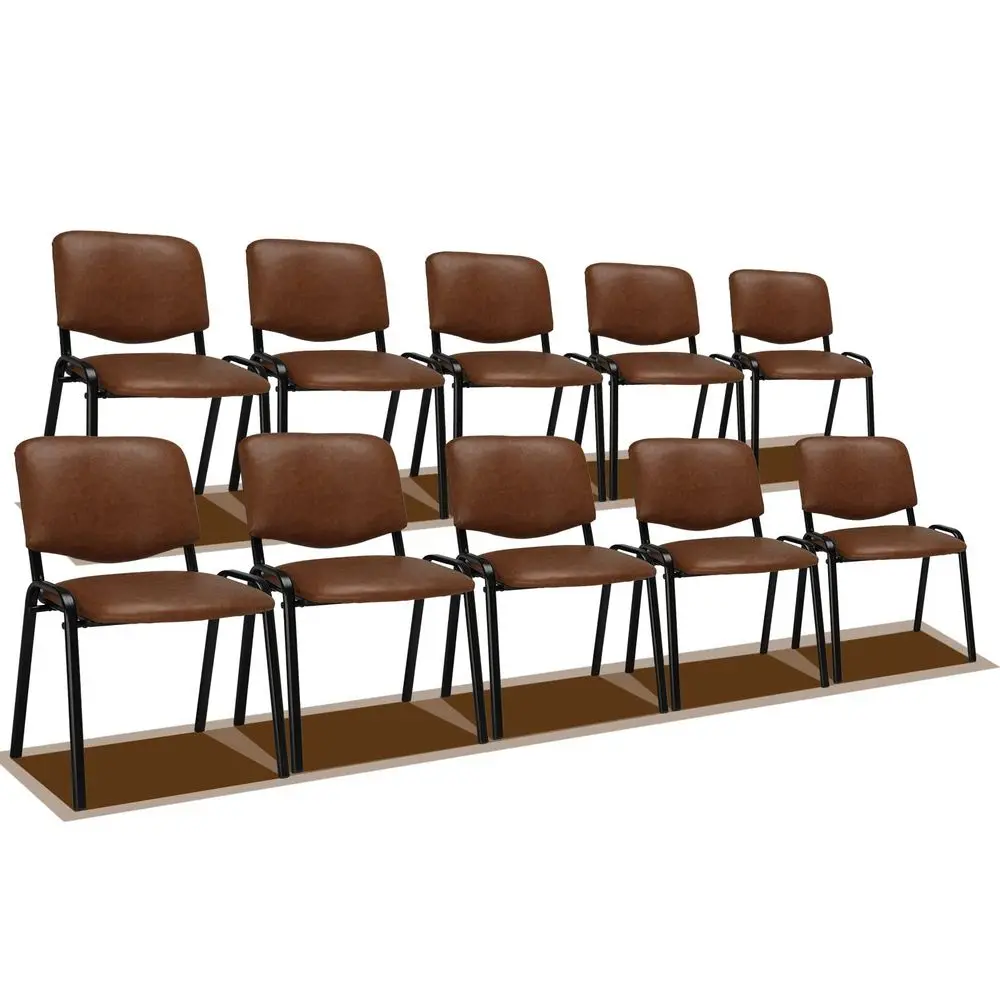 

Rustic Waiting Room Chairs 10pack PU Stackable Church amp Office Chairs for Conference Room, Reception, amp Lobby