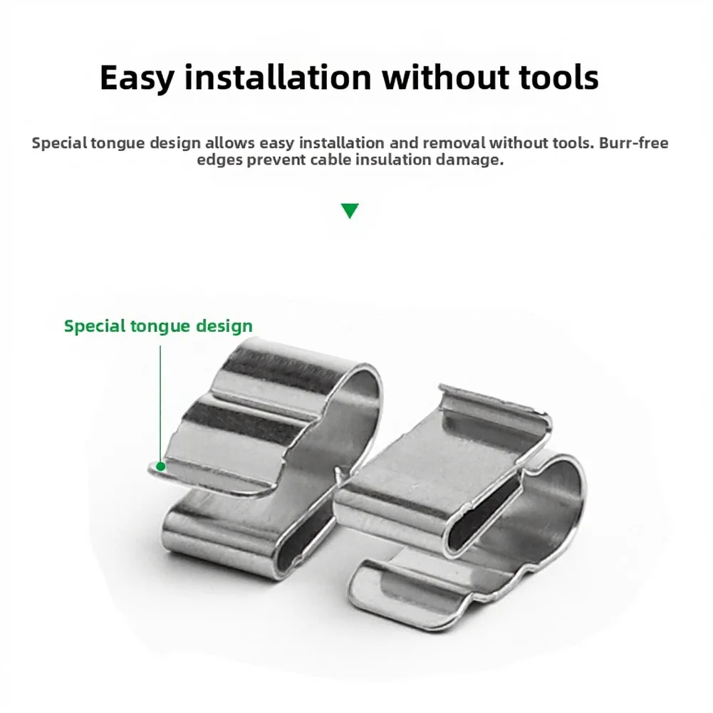 For Harsh Conditions Solar Cable Clamp Pv Wiring Holder Stainless Steel Wire Clamp Stainless Steel Construction