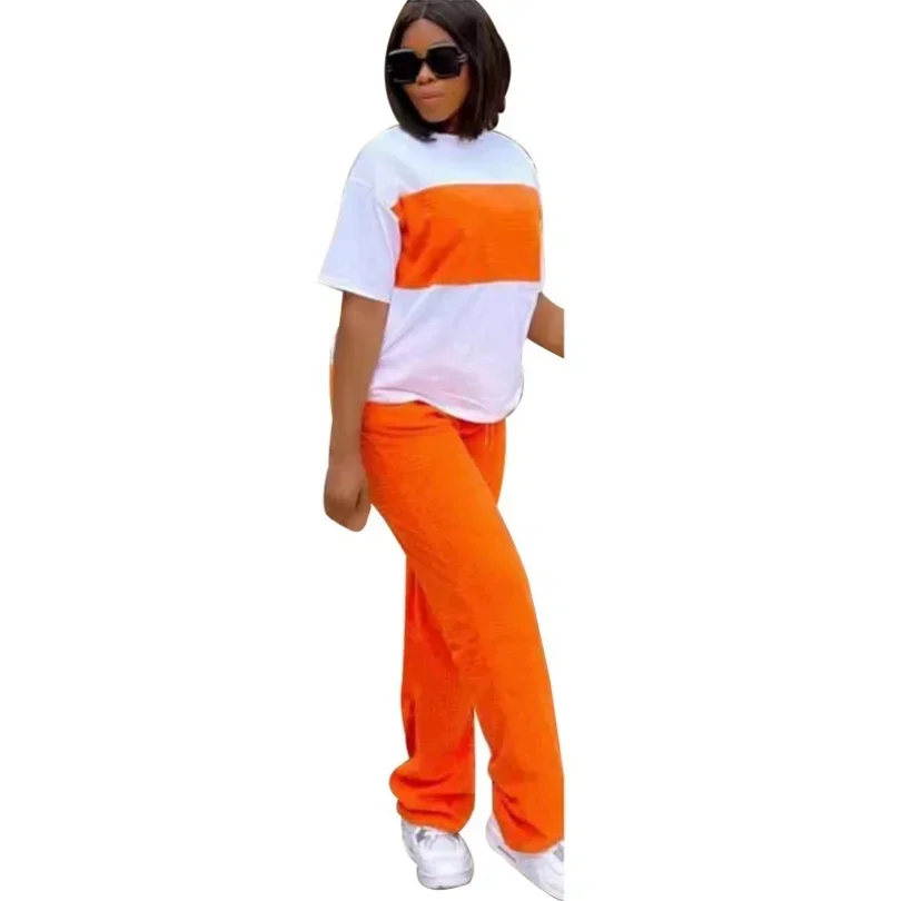 2-częściowy zestaw damski Dashiki African Clothes Summer Autumn New Fashion Short Sleeve Top And Pants Suit Party Lady Matching Sets