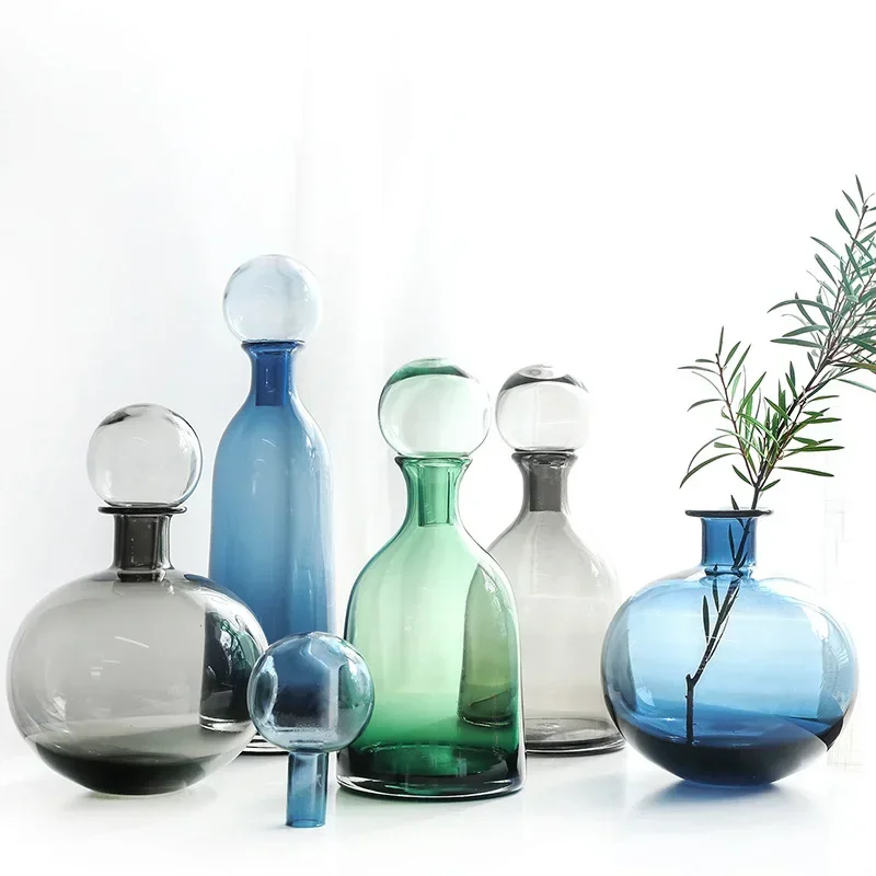 

Creative Star Ink Bottle Vase Nordic Simple Modern Glass Vase Home Living Room Decorative Hydroponic Flower