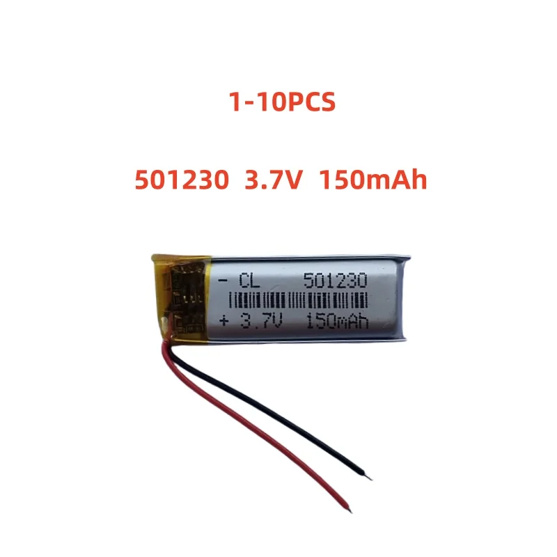 

501230 3.7V 150mAh Small Size Lipo Rechargeable Battery Lithium Polymer For MP3 Bluetooth MID headset headphone video pen