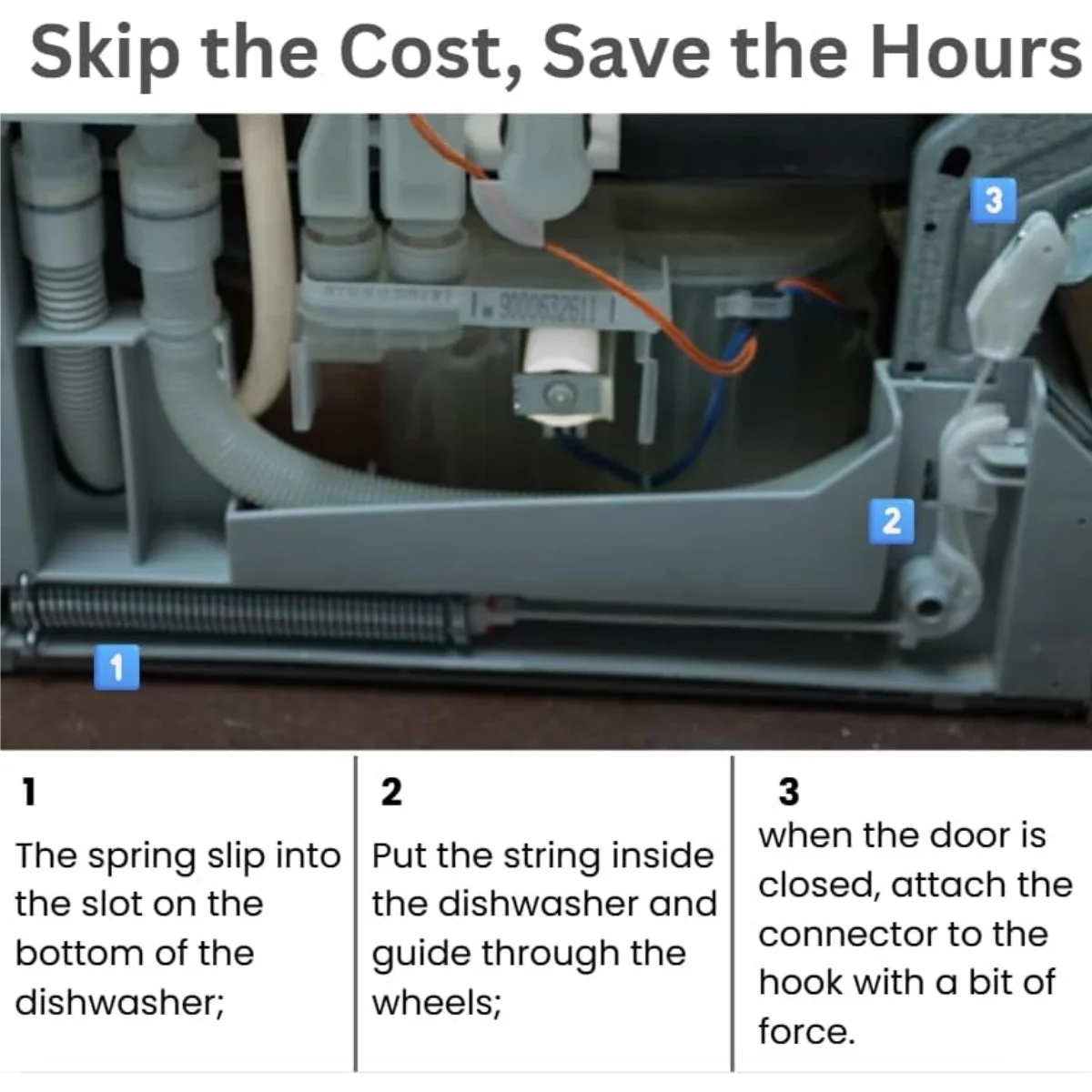 00754870 00659340 Door Spring Rope Kit for Bosch SIEMENS Dishwasher Parts  Door Hinge Spring Cable Set