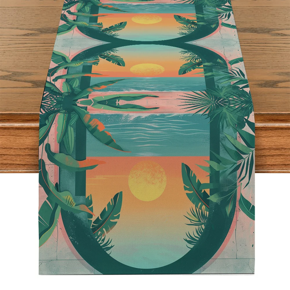 

Sunset Table Runners for Dining Table Accessories Tropical Decoration & Runner Decor Party Elegant Dinning Decorations Parties