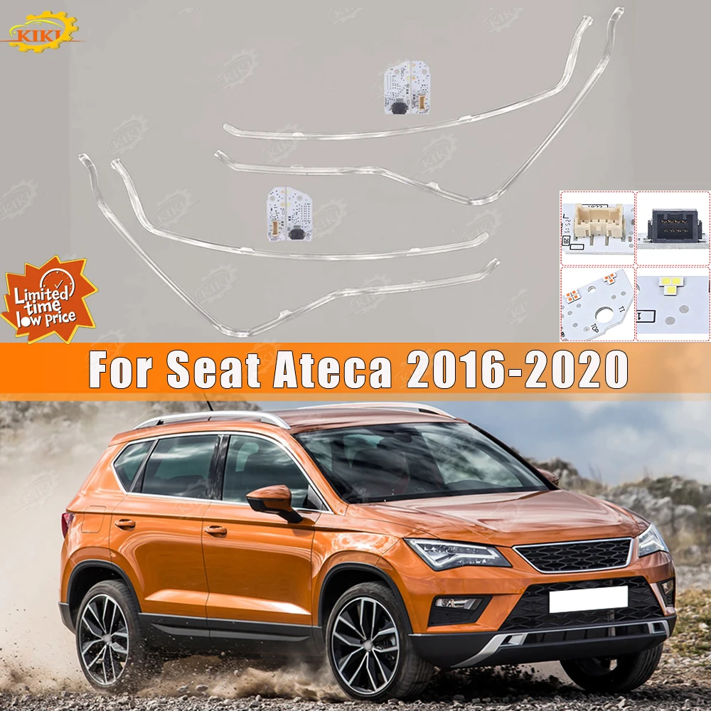 Fit For Seat Ateca 2016-2020 White DRL Light Guide Tube Circuit Board Light Source Chip Car Headlight DRL Repair Fittings