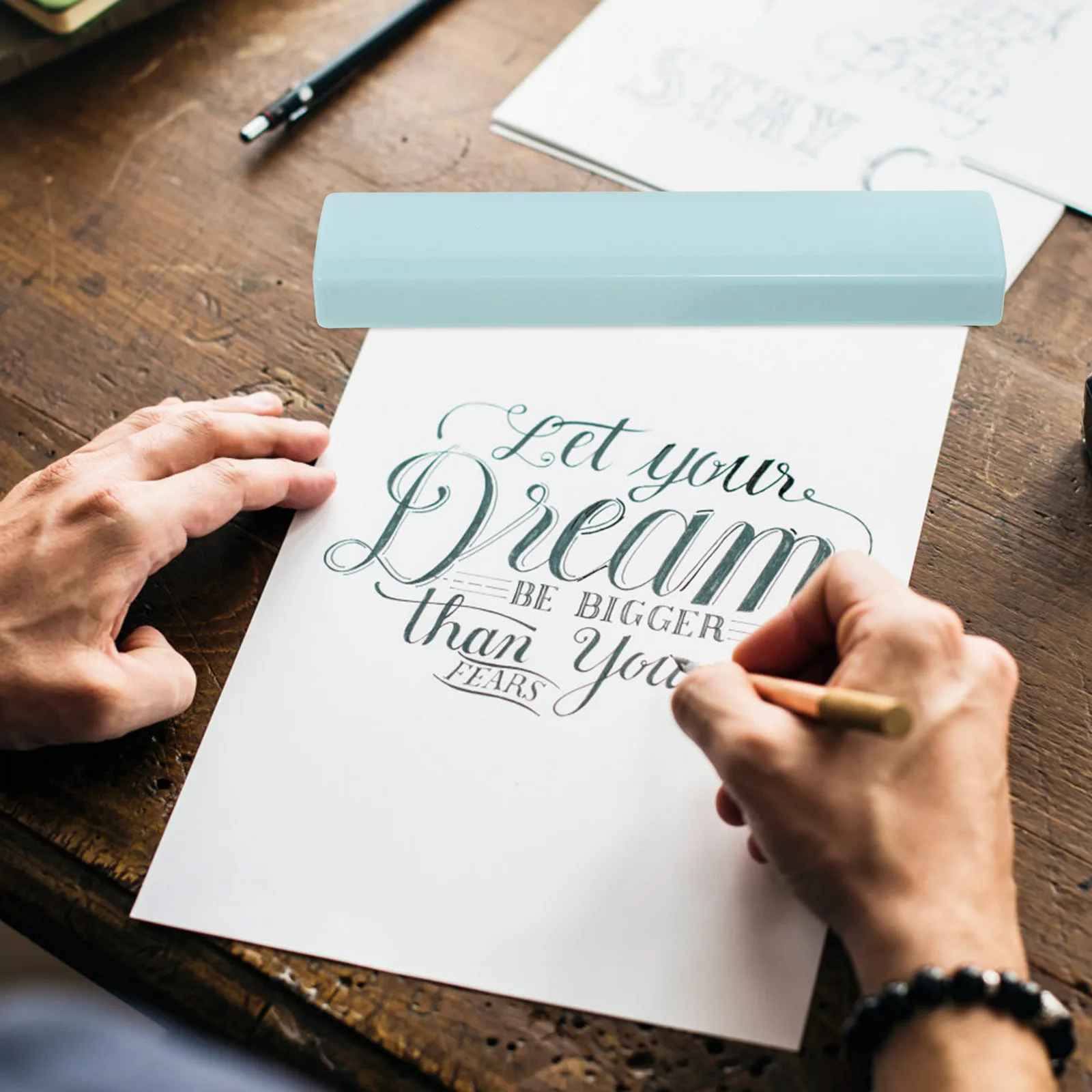 

2pcs 1 Pair Calligraphy Paper Weights Rectangular Plastic Pp Durable Smooth Edges For Writing Practice Chinese Calligraphy