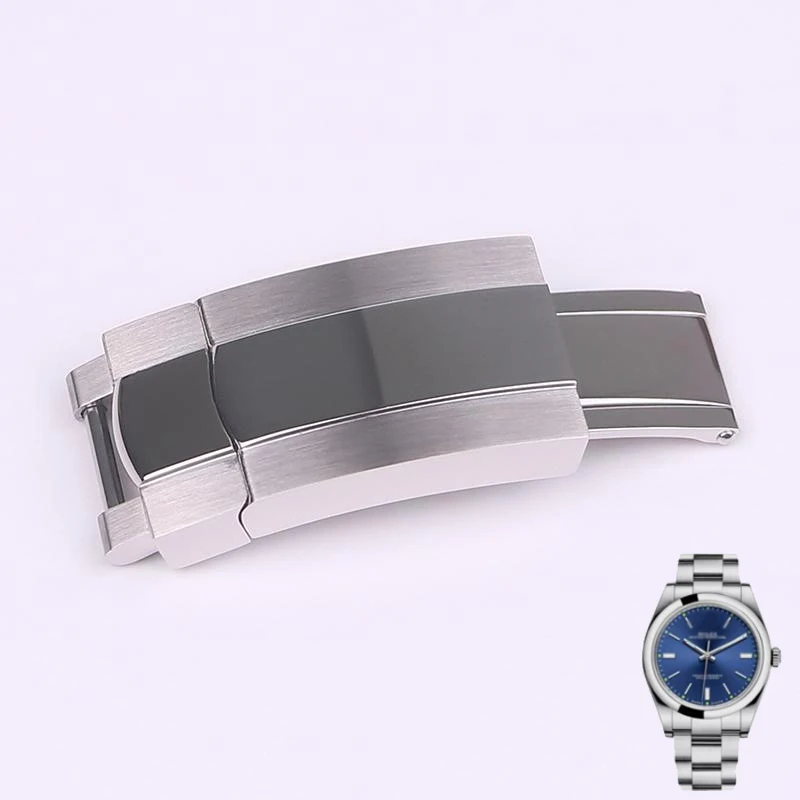 Solid Stainless Steel Folding Buckle for Rolex Submariner Oysterflex Daytona GMT Watch Band Strap Deployment Clasp 16mmX9mm