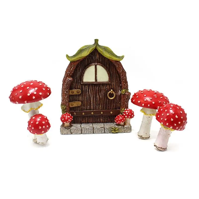 

Светящаяся скульптура-гриб AEE8 для декора дверей, окон, сада, уличного искусства, статуэтка для дома, декор из смолы для деревьев, долговечная