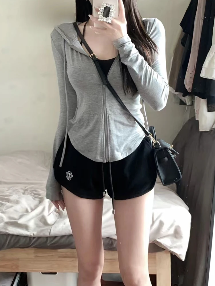 Preppy Style Outfits 2 Piece Shorts Sets Sweatshirt Hooded Fashion Top+Cozy Elastic Waist Hot Pants Embroidery Flower Streetwear