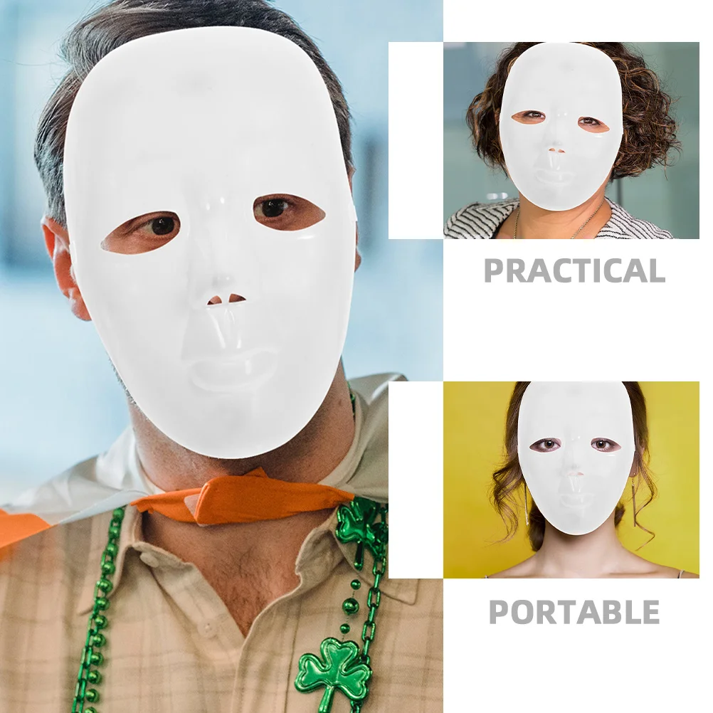 

2Pcs DIY Unpainted Masks Blank Masquerade Party Cosplay Decor White Paintable Craft DIY Paintable Mask Unpainted Mask