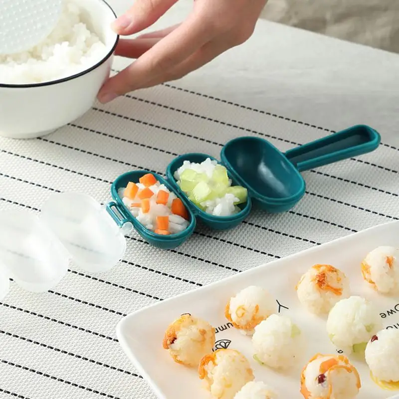 Sticky Rice Mold Rice Ball Mould Sushi Maker Rice Baller Shakers 3-Cavity Onigiri Mold Shake Molds Sushi Tool For Children Home