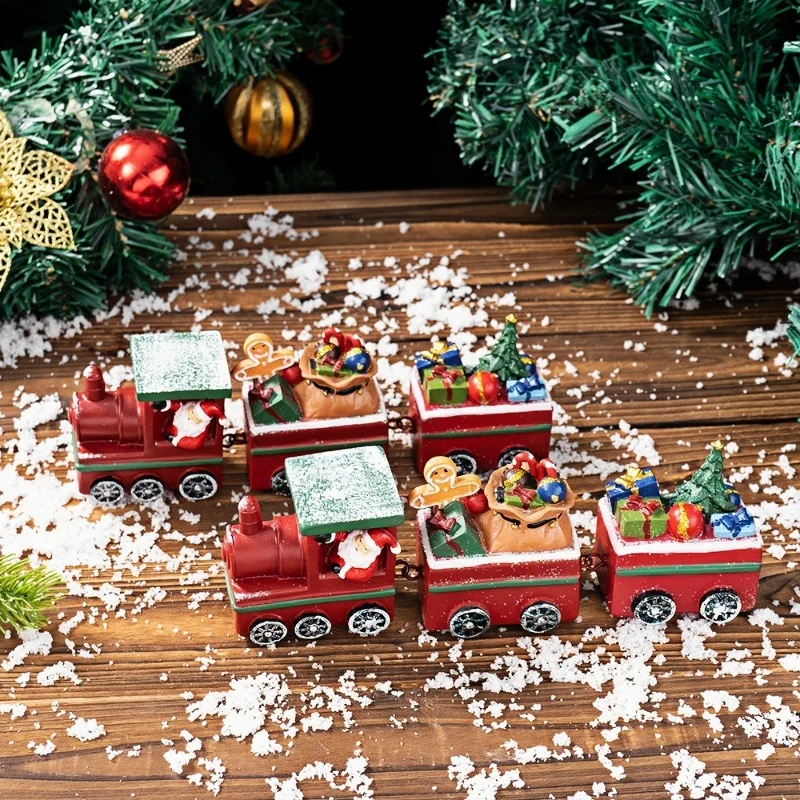 

Creative home decorations Christmas train ornaments desktop display windows resin crafts Christmas gifts decorative ornaments