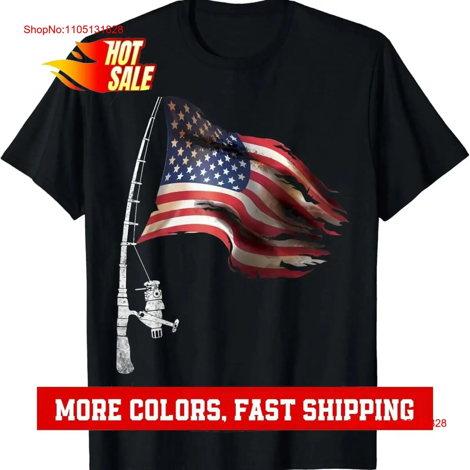 

Fishing American Flag Fisherman Patriotic day 4th of July T Shirt vintage Washed designer clothes Slightly Versatile Breathable