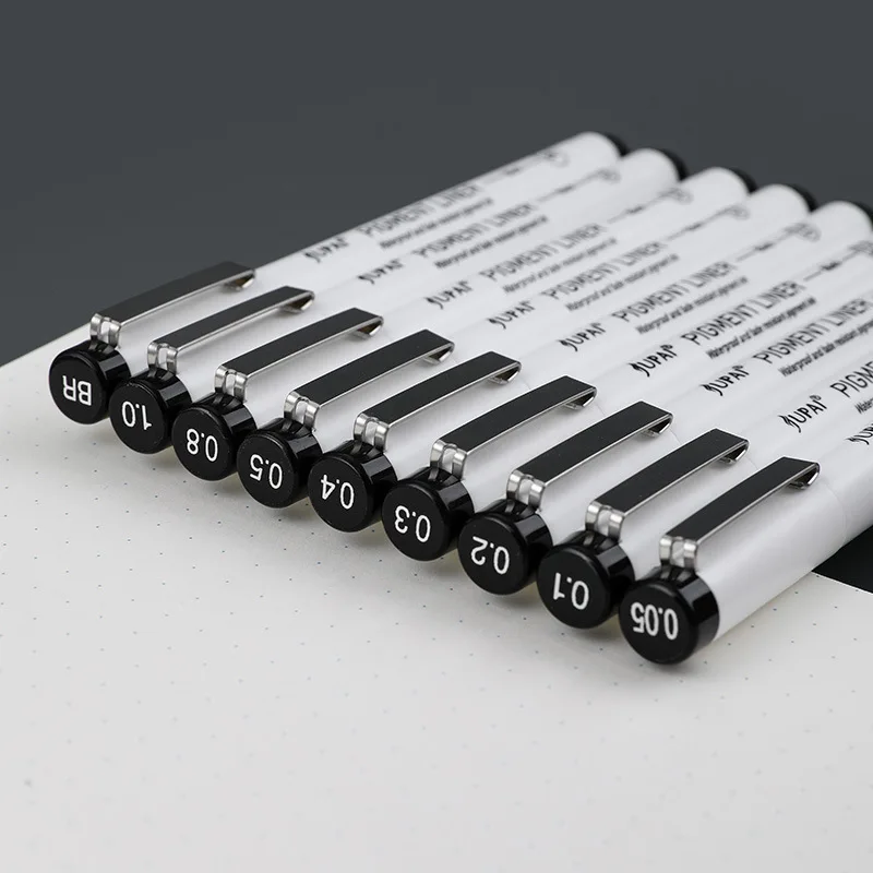

9-Pack Black Micro Fine Liner Pens 0.05-1.0mm Needle Tip, Waterproof Archival Ink, for Sketching, Technical Drawing Illustration