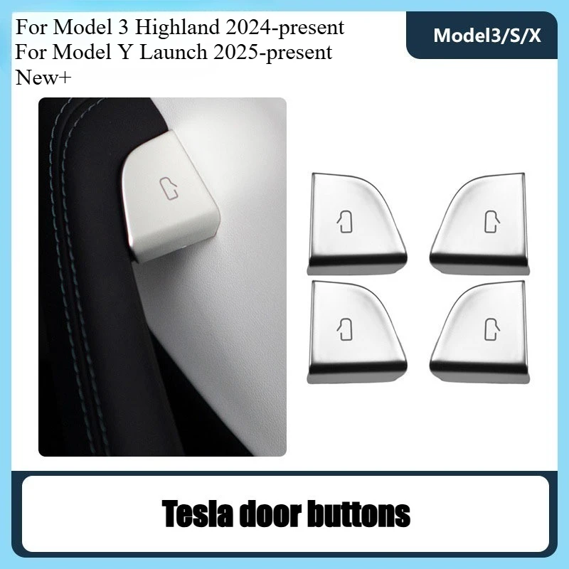 

For Tesla New Model Y Launch Juniper 2025 and New Model 3 Highland 2024 Door Lock Switch Open Button Cover Protector