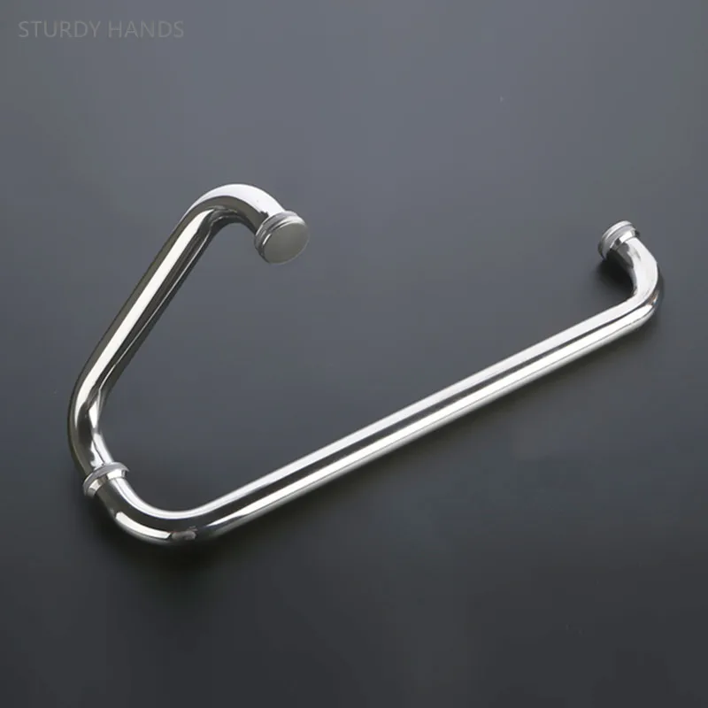 

1set Stainless Steel L-shape Door Handle Bathroom Glass Door Knob Round Tube Indoor Door Handles Shower Room Hardware Pulls