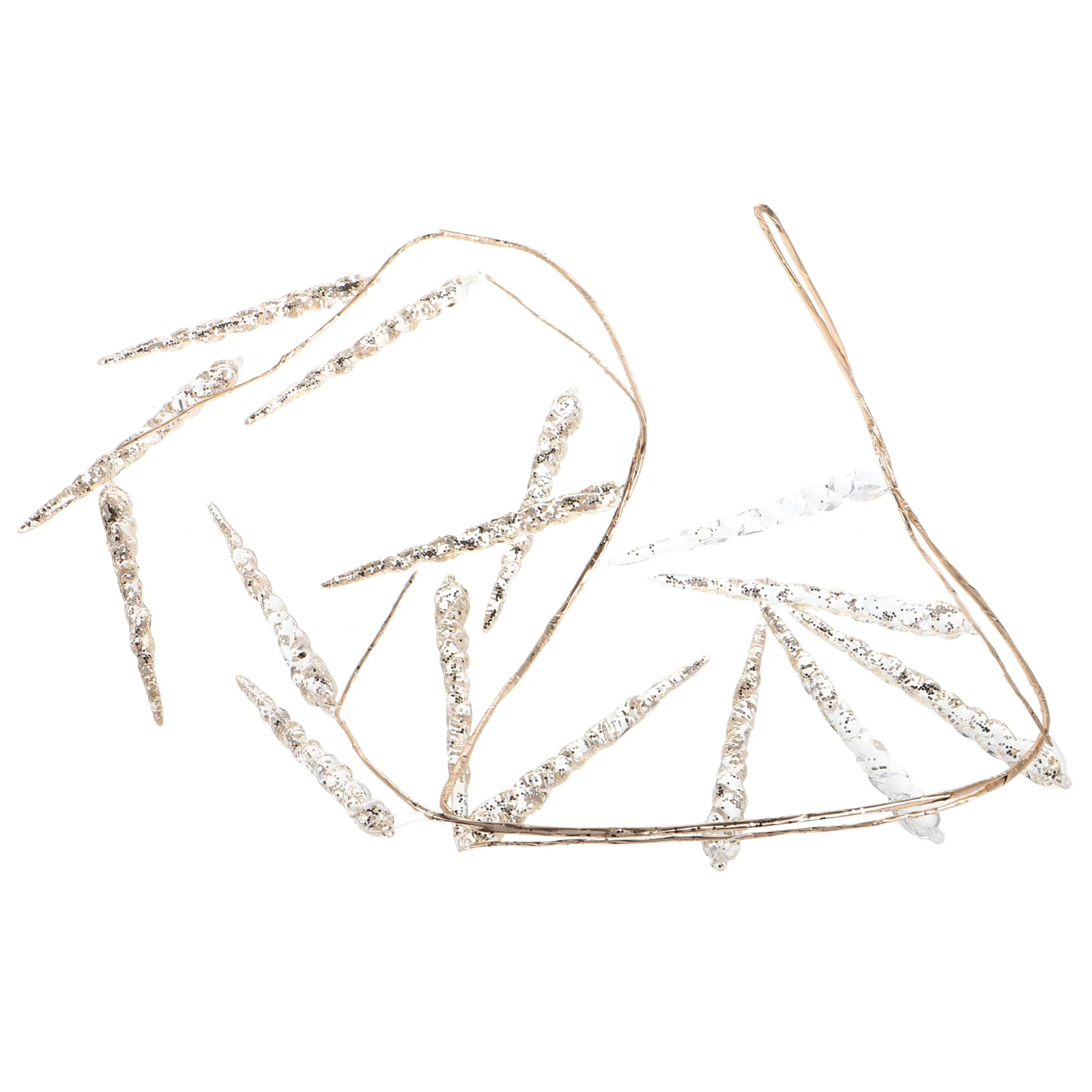 

1pcs Golden Christmas Tree Decorations Clear Acrylic Pine Needles Hanging Ornaments Foldable Holiday Decor Supplies