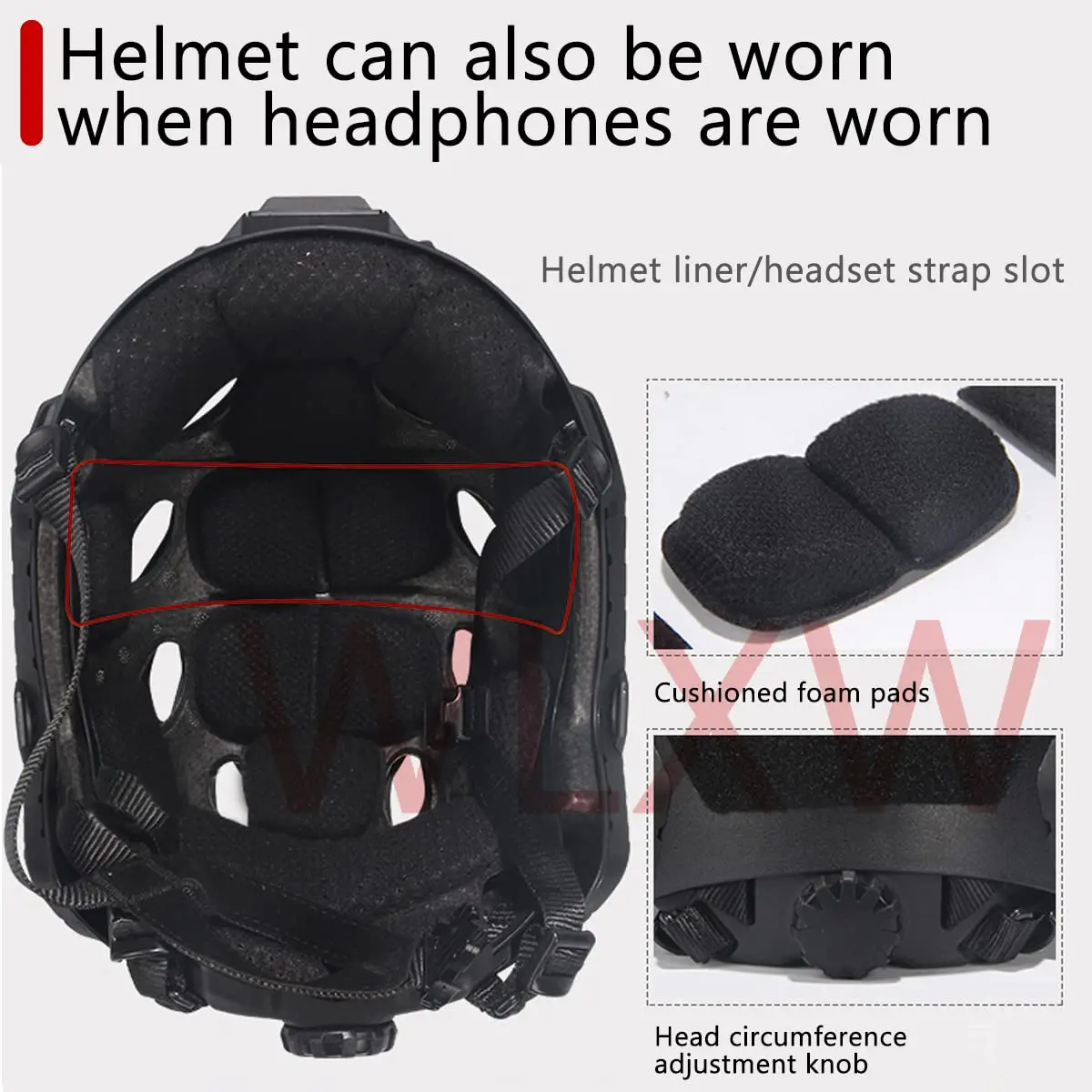 FAST SF Full Protection Tactical Helmet Set,with Airsoft Headset&Three Lenses Goggle&Tactical Mask,for Paintball Military Set