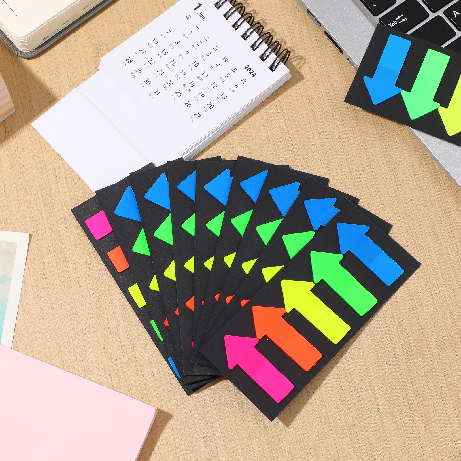 10Sets Arrow Style Stickers Long-Lasting Reusable Book Page Markers Memory Aid Reading Organizer Stationery Supplies for School